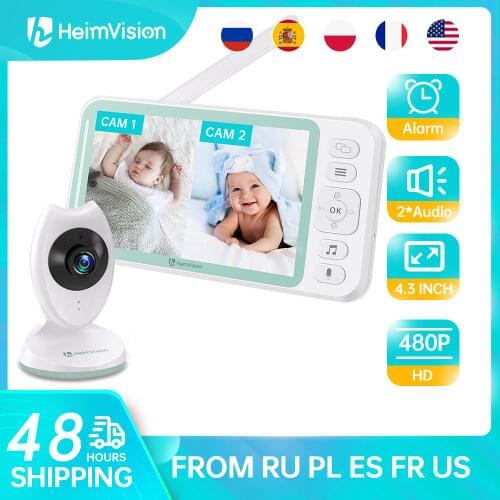 HeimVision HM132 Baby Monitor with Camera Video 4.3" LCD Screen Camera Night Vision built-in battery Voice Audio Talk Babysitter