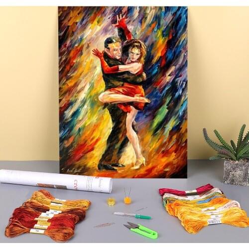 Sublime Tango Printed Fabric 11CT Cross-Stitch Full Kit Embroidery DMC Threads Handmade Painting Handicraft Hobby Needle