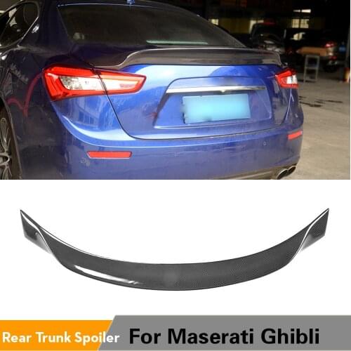 Carbon Fiber Rear Trunk Spoiler for Maserati Ghibli 2014 - 2016 Rear Trunk Spoiler Boot Lip Wing Spoiler