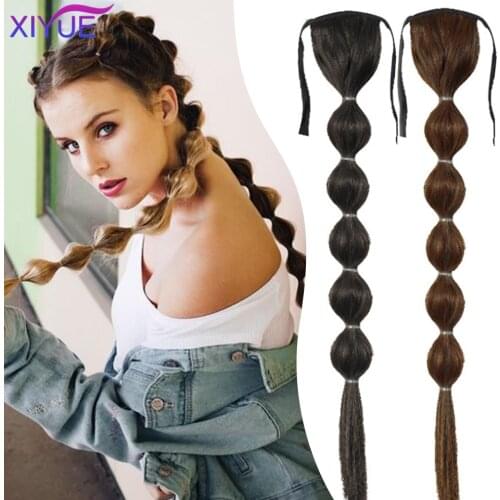 Bubble Lantern Shape Hair Hairstyle Braids Hip Hop Ponytail for Girls Synthetic Fake Ponytail Clip In Ponytail Hair Extension