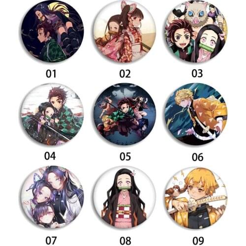 Anime Badges Demon Slayer: Kimetsu No Yaiba Cosplay Brooch Pins Schoolbag 5.8CM(2.3")