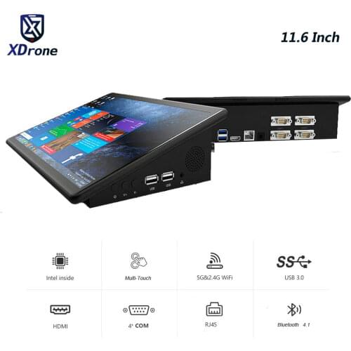 11.6" Industrial Desktop Mini PC Tablet All In One PC Windows 10 Linux J3355 4GB RAM RS232 Business POS Computer RJ45 M.2