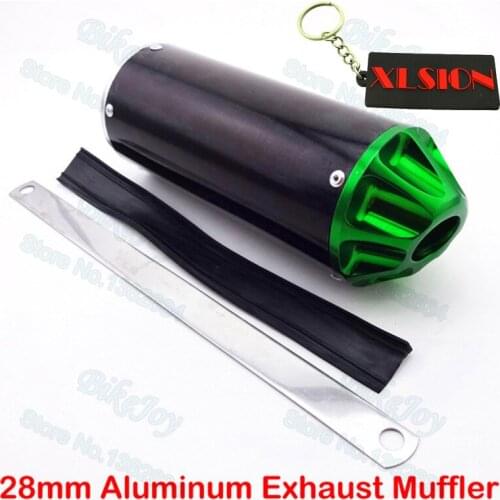 28mm Exhaust Muffler Green Aluminum For 50cc 110cc 125cc CRF50 XR50 SSR Pit Dirt Bike ATV Quad Go Kart Off Road Motorcycle