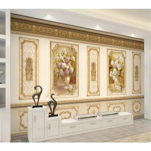 Beibehang Custom wallpaper 3d mural European luxury garden flower gold home decoration siding mural wallpaper 3d papel de parede