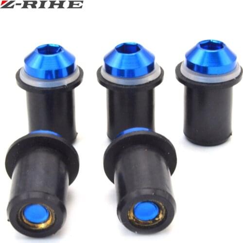 5pcs Motorcycle M5 Windshield Windscreen Bolt Screw Washer Nuts Fastener Kit Aluminum for Honda cbr 600rr cbr1000 1000 rr