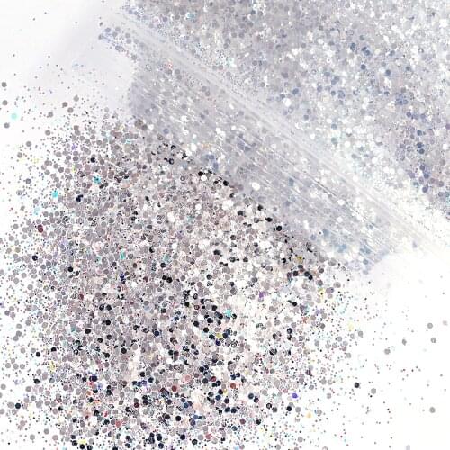 500g Glitter sparkle Silver Manicure Glitter Powder Hexagon Glitter Flakes For Crafts HOLOGRAPHIC PAILLETTE NAIL ART&Makeup&Body