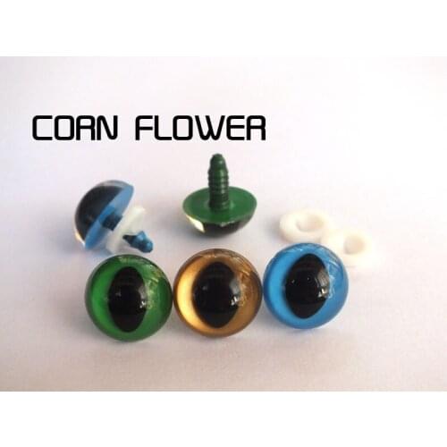 60pcs Mix colors plastic toy safety cat eyes with washers--20pcs per color