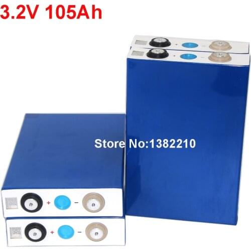 A Grade 3.2V 105Ah LiFePO4 Battery Cell With Busbars 12V 24V 48V 105Ah For EV RV DIY Solar Energy System