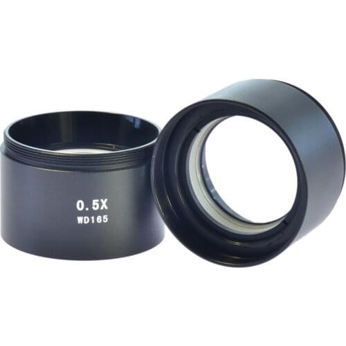 0.5X WD165 Barlow SZM Auxiliary Objective Lens Zoom Stereo Microscope Thread 48mm Binocular Microscope Trinocular Microscope