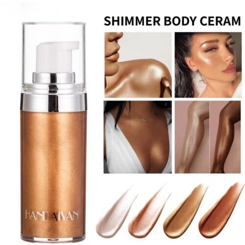 4-color Shimmer Body Luminous Agent Bronze Highlighter Liquid Brighten Pearl Luster High Gloss Primer Makeup
