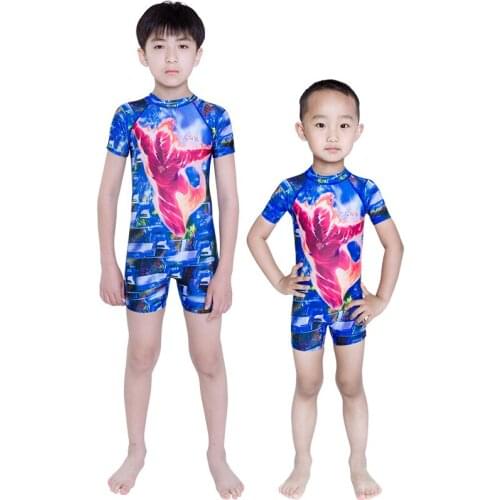 Children Digital Printed Professional Sport Surfing Swimsuits One Piece Training Quick-Dry Boy Bathing Suit Swimming Beach Wear
