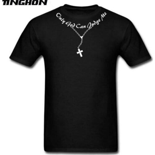 Womens/Mens TUPAC 2pac Only God Can Judge Me Christian Cross Rosary Tattoo Script Funny 3D Print Casual Short Sleeve T-Shirt