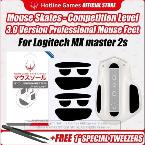Hotline Games 3.0 Competition Level Mouse Skates Mouse Feet Pad Replacement Feet for Logitech MX Master2S 0.28mm/0.6mm Thickness
