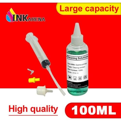 INKARENA Printer Head Cleaning Liquid Cleaning Solution For Canon Dye Ink With Syringe all tool Inkjet Printer Cartridge