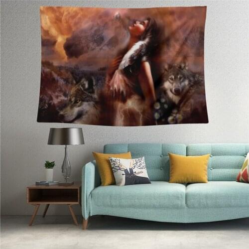 Fun Fervent Nordic Personality Printing Landscape Tapestry Modern Design Art Aesthetics Creative Anime Tapestry Tapestry Wall