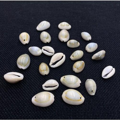 Exquisite Natural Conch Pendant Single Hole Shell Charm Pendant 15-25mm Beaded DIY Handmade Home Decoration Wind Chimes 20pcs