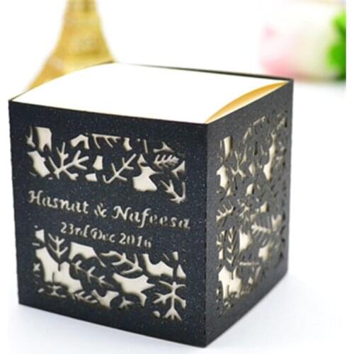 Laser cut leaves favor box personalized wedding box Wholesales luxury wedding candy gift boxes asian