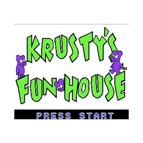 Krustys Fun House Region Free 8 Bit Game Card For 72 Pin Video Game Player
