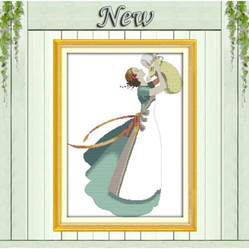 The deep love of mother and baby son painting counted print on canvas 14CT 11CT DMC Cross Stitch kits Needlework Sets Embroidery