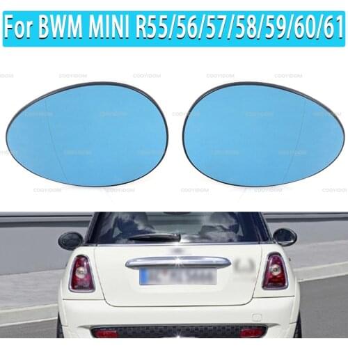 For BWM MINI R55 R56 R57 R58 R59 R60 R61 Blue White Door Mirror Heated Glass