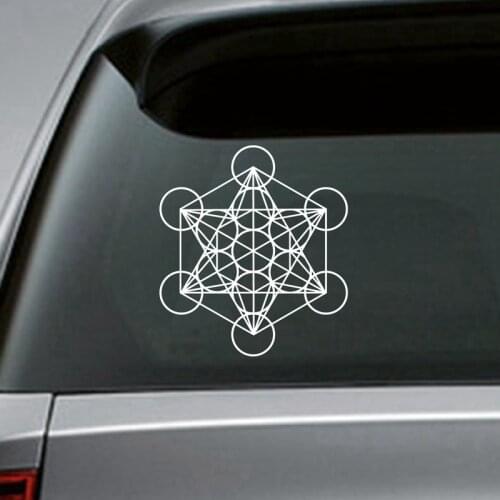 Cube Sacred Geometry Decal Car Window Decor Metatron Laptop Vinyl Sticker for Apple MacBook Air Pro Decoration Decals HQ155