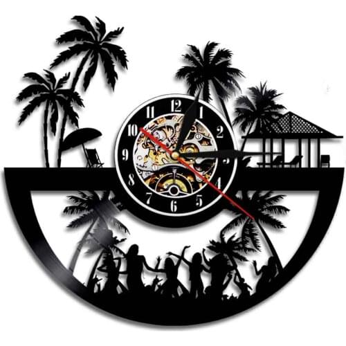 Myrtle Beach Skyline Vinyl Record Wall Clock Summer Beach Cityscape Hanging Watch Vintage Decor South Carolina USA Traveler Gift