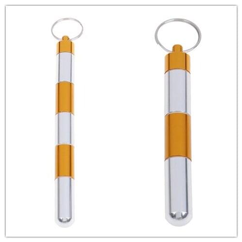 NEW 1PCS Pill Box Capsule Shape Aluminum Pill Case Keychain Outdoor Pocket Pill Holder Container Delicate Medicine Box