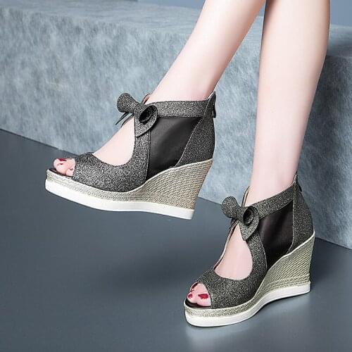 New Summer Sandals Women 2021 Peep Toe High Heels With Platforms Wedges Sandals Female Fashion Casual Womens Spring Shoes