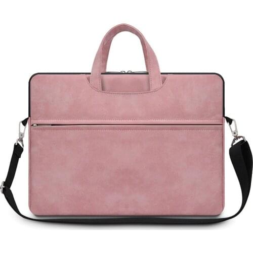 Pure Color Business Laptop Bag Women Briefcase Handbags Zipper Computer Case For 13-15.6 inch Laptop Crossbody Messenger Bags