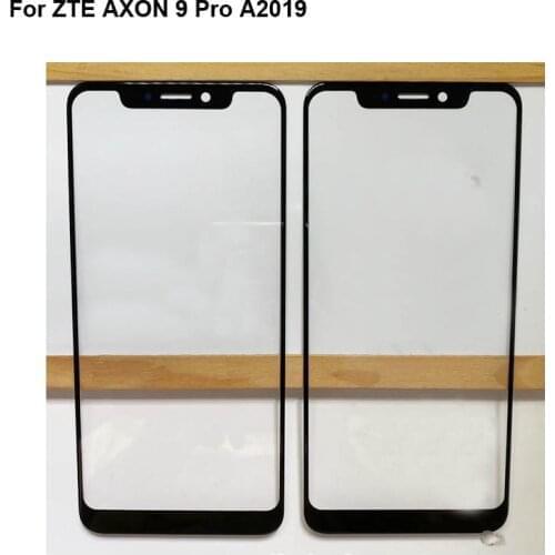 2PCS For ZTE Axon 9 Pro 2017 Front LCD Glass Lens touchscreen Axon9 Pro Touch screen Panel Outer Screen Glass without flex 9PRO