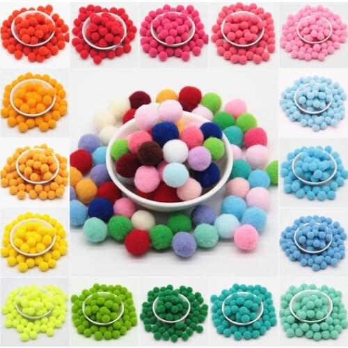 Multicolour Pompom 15mm Soft Pompones Fluffy Plush Balls Pom Poms Furball DIY Handmade Craft Material Weeding Home Decor 100pcs