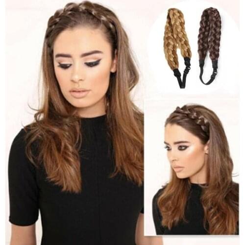 Synthetic Twist Hair Bands Fashion Braids Hair Accessories Women Bohemian Plait Elastic Headband Stretch Bandana