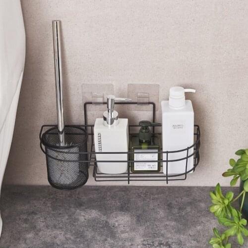Bathroom Rack, Toilet Small Toilet Brush Storage Rack, Bathroom Free Perforation Wall Rack