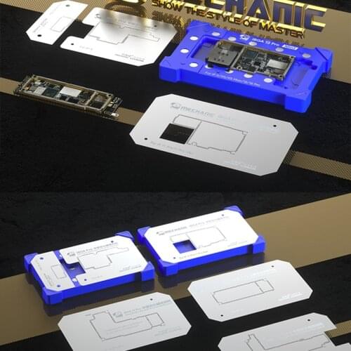 MECHANIC 10 in1 BGA Reballing Stencil for iPhone X/XS/XS MAX/11/11 Pro/12 Mini/12 Motherboard Middle Frame Planting Tin Platform