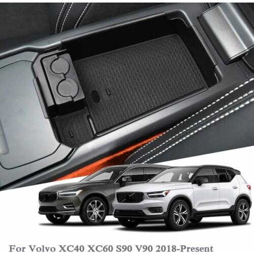 Car Styling Storage Box For Volvo XC40 XC60 S90 V90 2018-2020 Car Center Console Armrest Storage Box Cover Interior Accessories