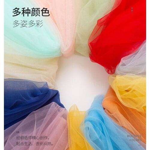 Green Blue Pink Tulle Mesh Fabric For Wedding Decoration Netting Mosquito Gauze Fabric DIY Crafts Skirt Curtain Party Supply