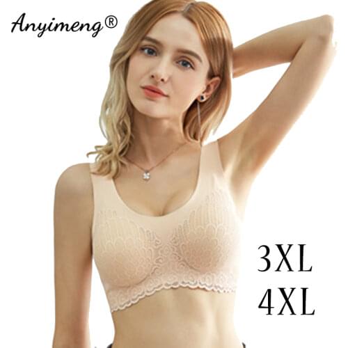 3XL 4XL Plus Size Clothing for Women Seamless Bras for Young Woman High Quality Padded 3/4 Cup Lady Elegant Bra Underwear