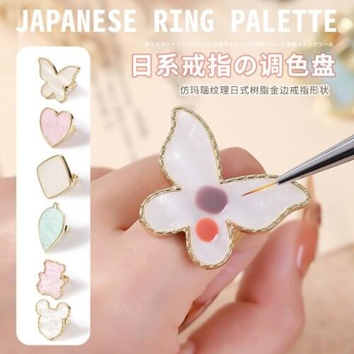 1PC Cute Resin Agate Stone Nail Color Palette Gel Polish Pallet Mixing Drawing Paint Plate Manicure For Nails Art Display Shelf