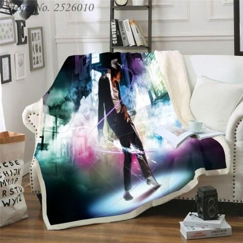 Throw blanket Michael Jackson 3D Velvet Plush Blanket Bedspread For Kids Girls Sherpa Blanket Couch Quilt Cover Travel 07