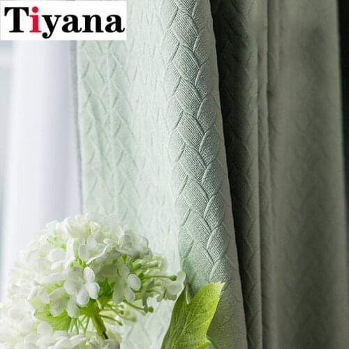 3D Light Green Velvet Blackout Curtains for Living Room Multicolor Modern Geometry Window Drapes for Bedroom Balcony JK229D