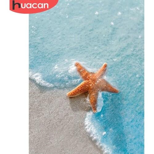 HUACAN 5d Diamond Painting Beach Shell Home Decor Mosaic Embroidery Seaside Starfish Diamond Art Crystal Gift