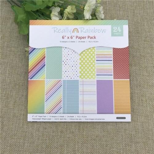 24 sheet 6"X6"the Really Rainbow flower patterned paper Scrapbooking paper pack handmade craft paper craft Background pad