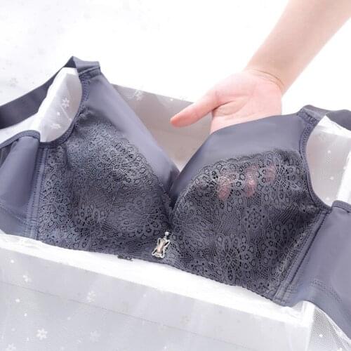 Lingerie Women Gathered Adjustable Thin No Rims Large Size Lace Breast Holding Upper Support Bra sexy bra