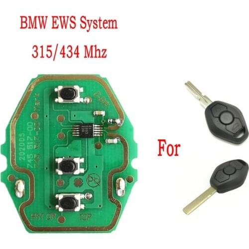 Datong World Car Remote Key PCB For BMW 1 3 5 7 E39 E46 EWS System 315 Or 433 Mhz 3 Button Replace Car Key Board With Battery