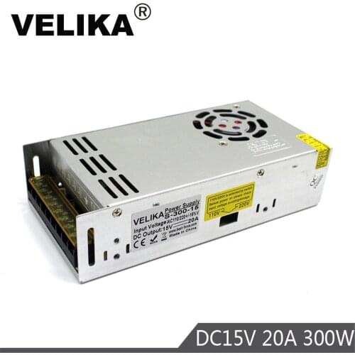 300W 20A 15V Switching Power Supply Adjustable AC DC Power Supplies Driver DC15V SMPS for Industrial Light CNC Motor Stepper
