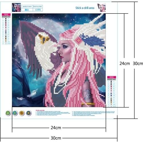 Girl and eagle 5D Diamond Painting DIY Picture Paste Diamond Painting Home Decor Gift cross embroidery