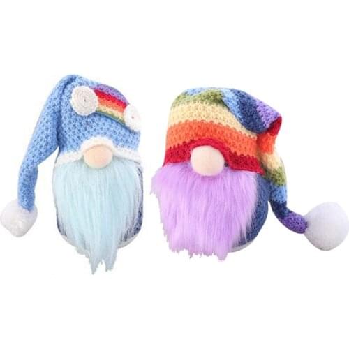 Colorful Rainbow Gnome Scandinavian Tomte Nisse Pride Nordic Home Farmhouse Kitchen Decor Tiered Tray Decorations