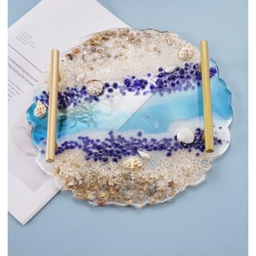 DIY Crystal Epoxy Round Lace Pendulum Table Coaster Mold Desktop Decoration Fruit Plate Silicone Resin Jewelry Homemade Model