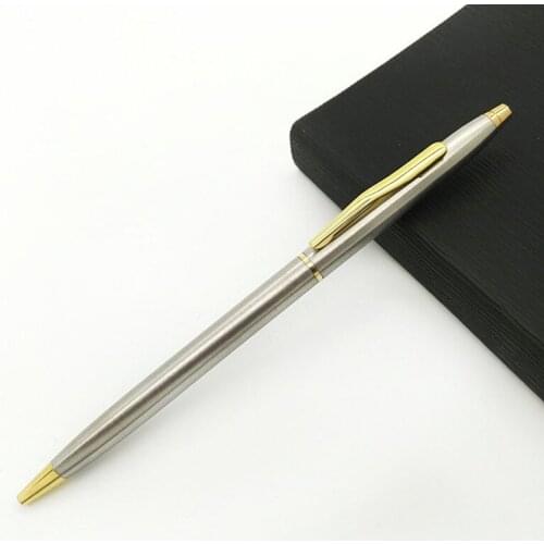 0.7mm Metal Ballpoint Pen Gold Silver Color Luxury Business Gift Simple Pens For Students Stationery Office School Supplies New