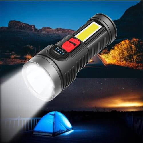 TOPCOM New Arrival High Power 10W Flashlight USB Rechargeable Plastic Lantern Built-in Battery Torch For Camping Hunting